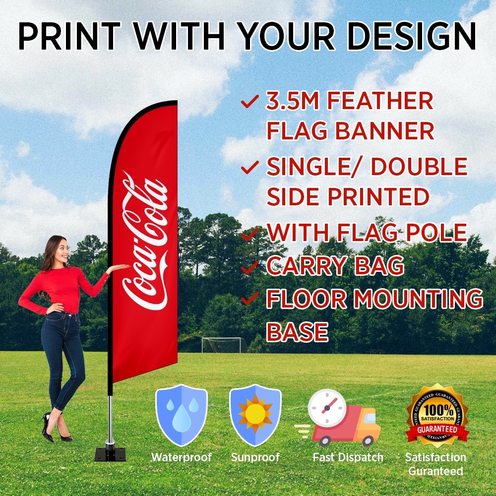 3.5m feather banner with Floor Mounting Base 
