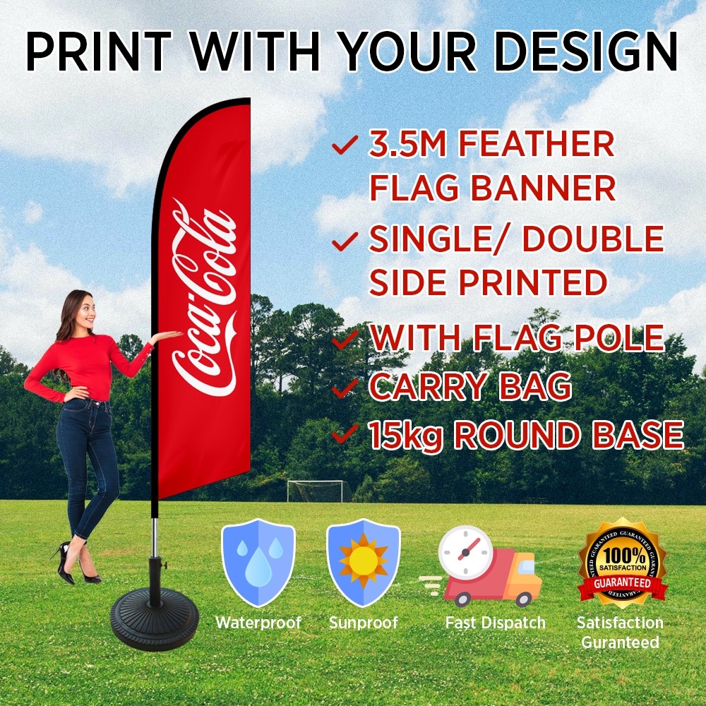3.5m feather banner with Round Base