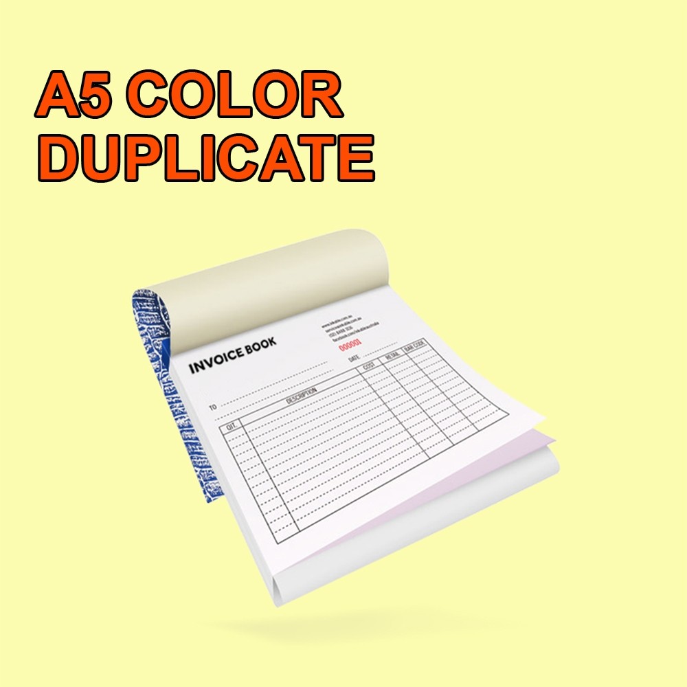 A5 NCR CARBONLESS BOOKS - COLOR - DUPLICATE
