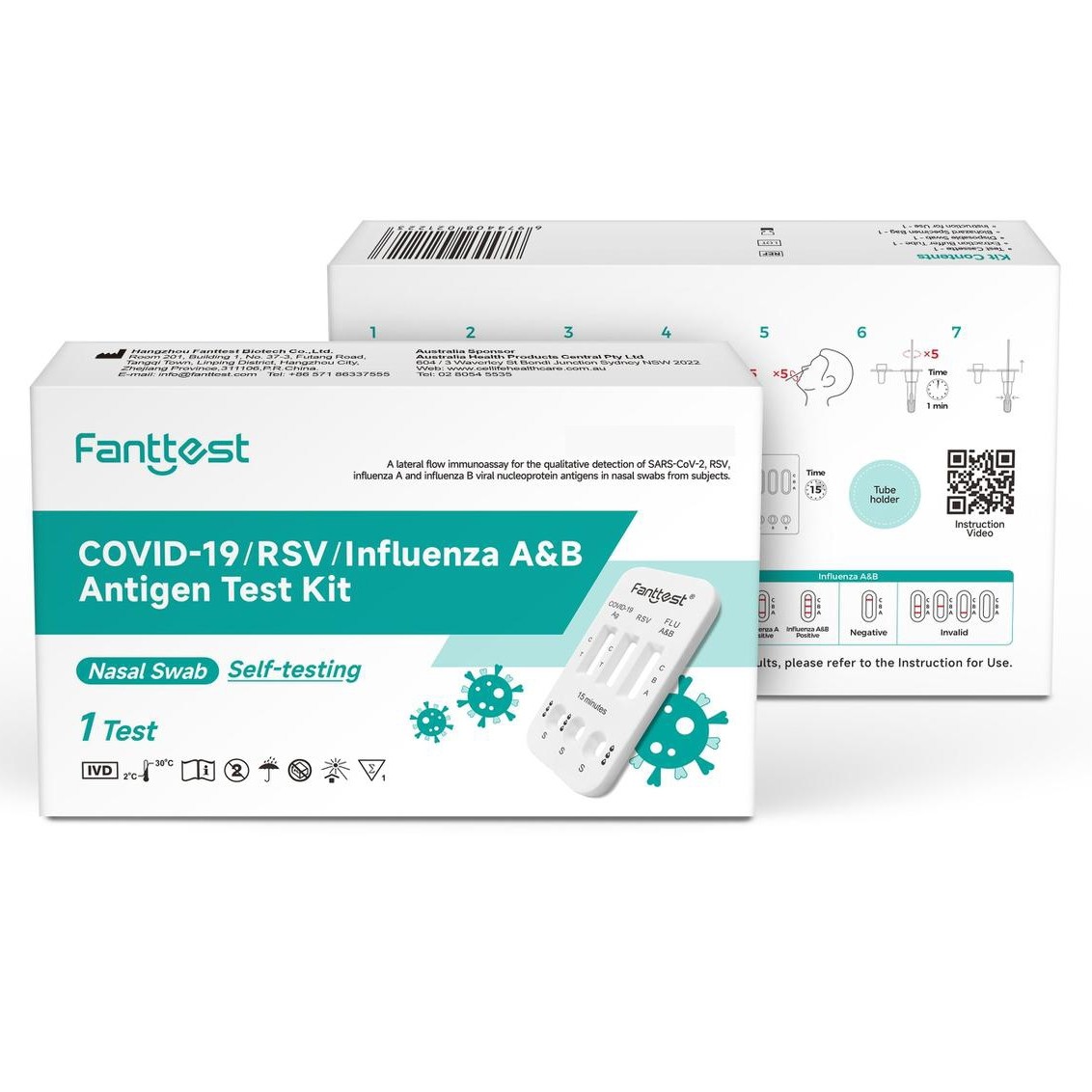 Fanttest Olus 4-in-1 Rsv Covid Influenza A&B Test Kit