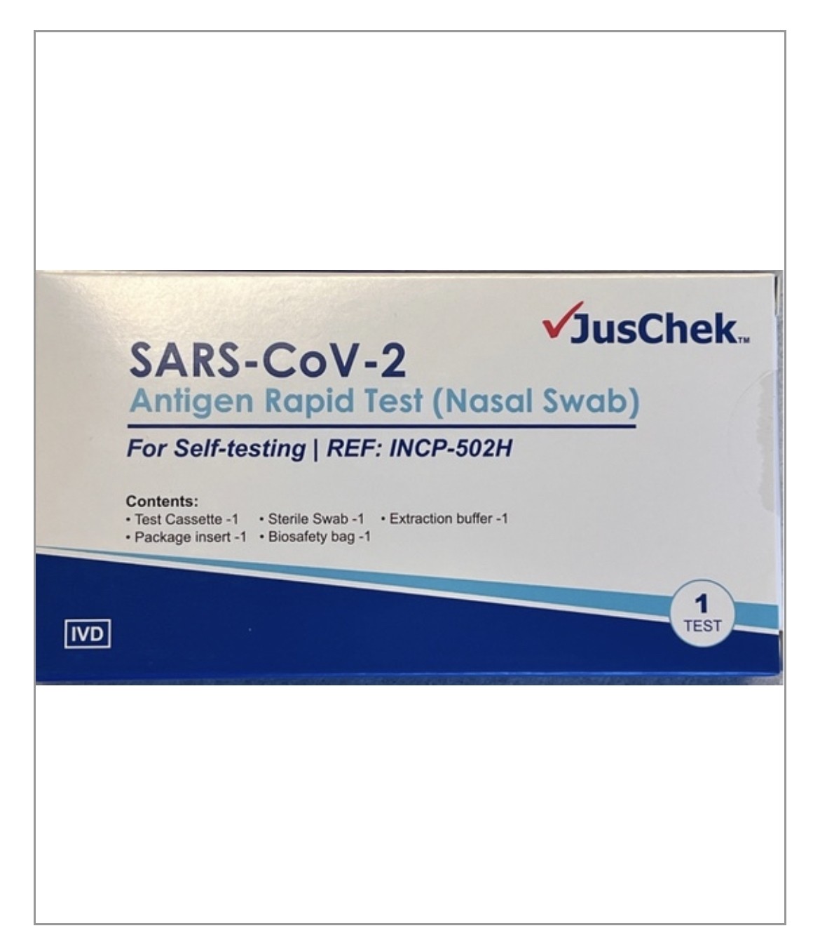 JUSCHEK Nasal Swab Covid Antigen Rapid Test Kit - Single Pack
