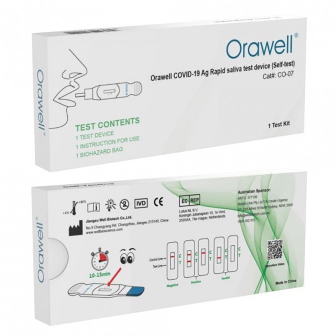 PRE-ORDER, STOCK AVAILABLE FROM 14/JAN***   ORAWELL -  ORAL Saliva Covid Antigen Rapid Test Kit - For Home Self-test  