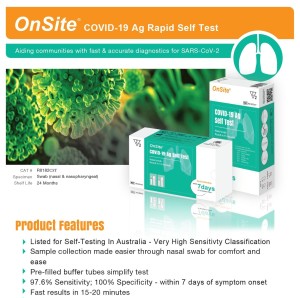 PRE-ORDER, STOCK AVAILABLE FROM 21/JAN***   USA CTK ONSITE BRAND -  Nasal Swab Covid Antigen Rapid Test Kit - For Home Self-test  