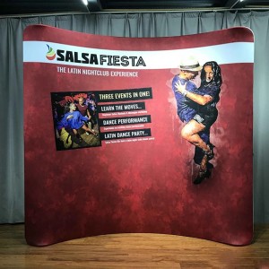 Curve Fabric Tension Media Wall (W Shape)