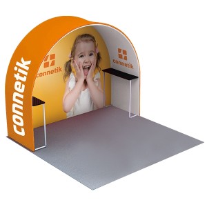 ROUND ARCH WITH DISPLAY RACKS 2997MM W X 2387MM