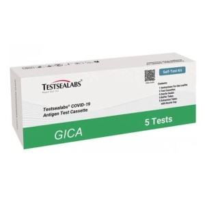 TESTSEALABS -  5 Test Kits / Box  Nasal Swab Covid Antigen Rapid Test Kit - For Home Self-test
