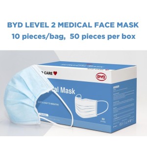 Disposable BYD LEVEL 2 Medical Face Mask,BFE>99%