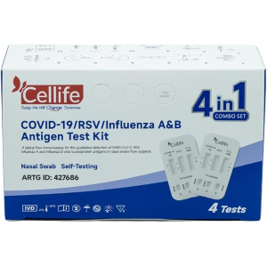 CELLIFE 4in1 Covid Test Kit with Covid, Influenza A*&B, RSV