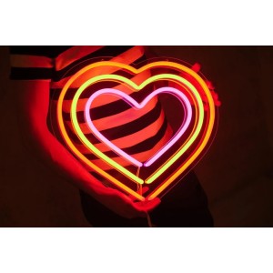 Triple Heart Light Neon Sign