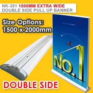 1.5m WIDE DOUBLE SIDE DELUXE PULL UP BANNER