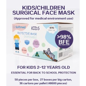 ***AUSTRALIAN MADE*** Kids Face Mask, Level 3 Surgical Children Protection Mask Student Face Mask, Premium Protection, BFE>98% (ARTG LISTED)